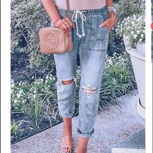 Denim Boyfriend Joggers